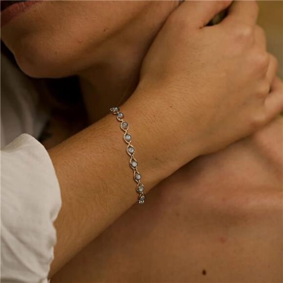 Bracelet for Women 14K Gold Plated Dainty Chain Simple Jewelry Cute Handmade - Picture 6 of 7